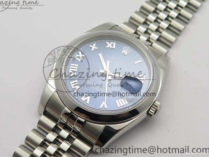 0516 DateJust 36mm SS 116200 ARF 1:1 Best Edition Blue Roman Dial On 904L SS Jubilee Bracelet SA GoodFit 3520